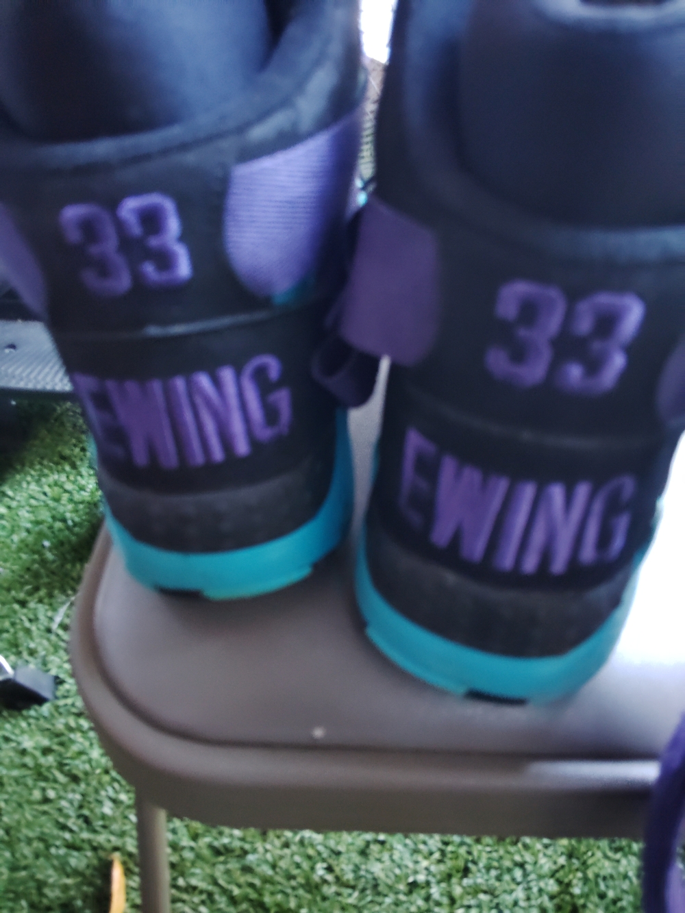 Ewing Athletics Men's High-Top Athletic Shoes in Black & Purple